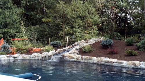 Landscaping around pool